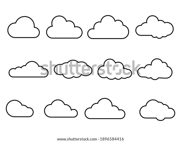 雲のアイコン 雲と気象のコンセプト 白い背景に のベクター画像素材 ロイヤリティフリー