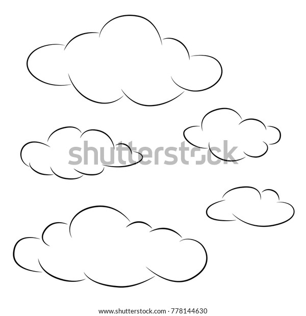 Clouds Icon Collection Stock Vector (Royalty Free) 778144630