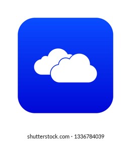 Clouds icon digital blue for any design isolated on white vector illustration
