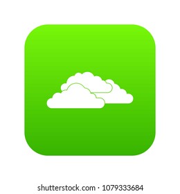 Clouds icon digital green for any design isolated on white vector illustration