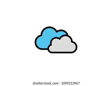Clouds icon, filled line icon