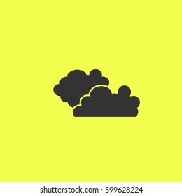 Clouds icon flat. Black pictogram on white background. Vector illustration symbol and bonus button