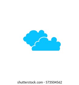 Clouds icon flat. Blue pictogram on white background. Vector illustration symbol