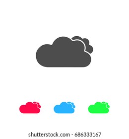 Clouds icon flat. Color pictogram on white background. Vector illustration symbol and bonus icons