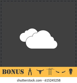Clouds icon flat. Simple vector symbol and bonus icon
