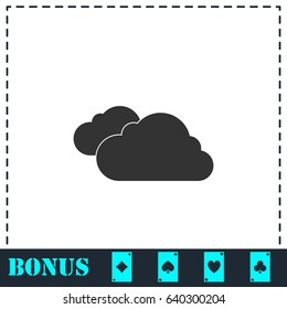 Clouds icon flat. Simple vector symbol and bonus icon