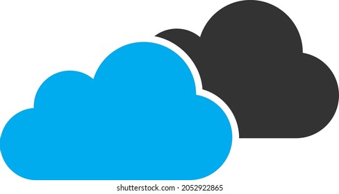 Wolkensymbol mit flachem Stil. Isolierte Vektorwolken-Ikone-Illustrationen, einfacher Stil.