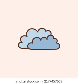 Icono de nubes en estilo plano. Ilustración de la naturaleza. Elemento o icono de diseño de vector colorido