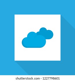 Clouds icon flat symbol. Premium quality isolated overcast element in trendy style.