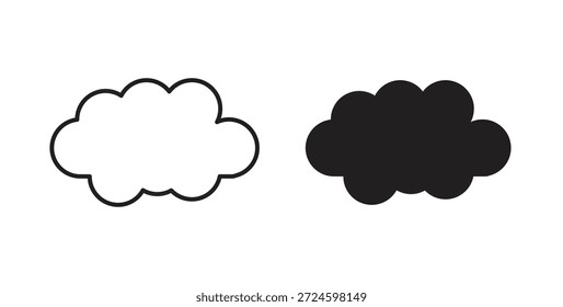 Clouds icon glyph and line set thin line symbol concept.