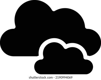 Clouds Icon With Glyph Style, Weather Sign And Symbol Isolated On White Background