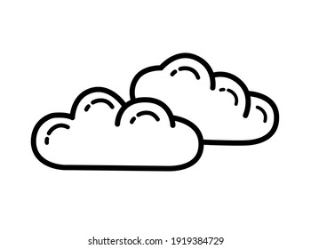 Clouds icon isolated on white background.