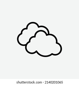  clouds icon, isolated weather outline icon in light grey background, perfect for website, blog, logo, graphic design, social media, UI, mobile app, vector illustration