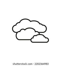 clouds icon. Line art. Cloud technology. Cloud storage icon. Vector illustration. Stock image. 