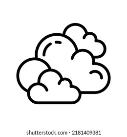 Clouds Icon. Line Art Style Design Isolated On White Background