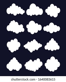 
Clouds icon on a blue background. Vector logos for print.