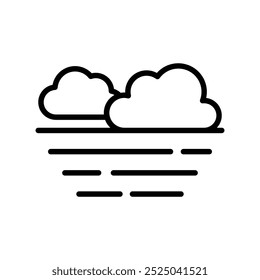 Wolken-Symbol. Gliederungsdesign einzeln auf weißem Hintergrund