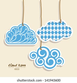 clouds icon over pink background vector illustration  