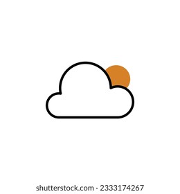 clouds icon over white background, line style, vector illustration