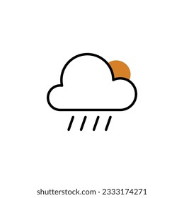 clouds icon over white background, line style, vector illustration
