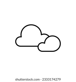 clouds icon over white background, line style, vector illustration