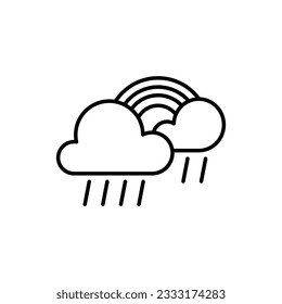 clouds icon over white background, line style, vector illustration