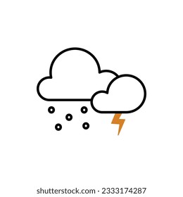 clouds icon over white background, line style, vector illustration