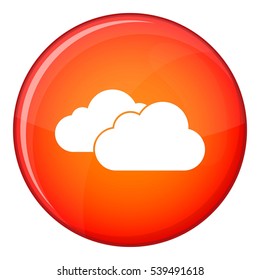Clouds icon in red circle isolated on white background vector illustration