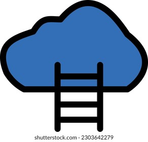 The clouds icon represents a symbol of weather or data storage, ideal for meteorological or cloud computing-related services