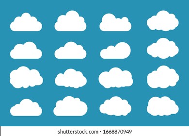 Clouds icon set flat style