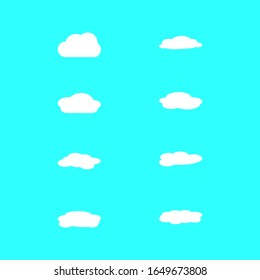 Clouds icon set on background