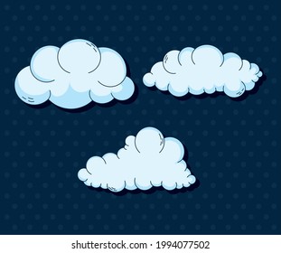 clouds icon set on background