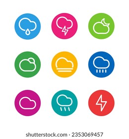 Clouds icon set, simple vector, perfect illustration
