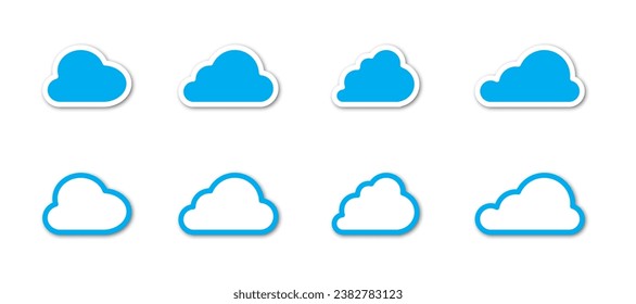 Clouds icon set. Vector illustration.