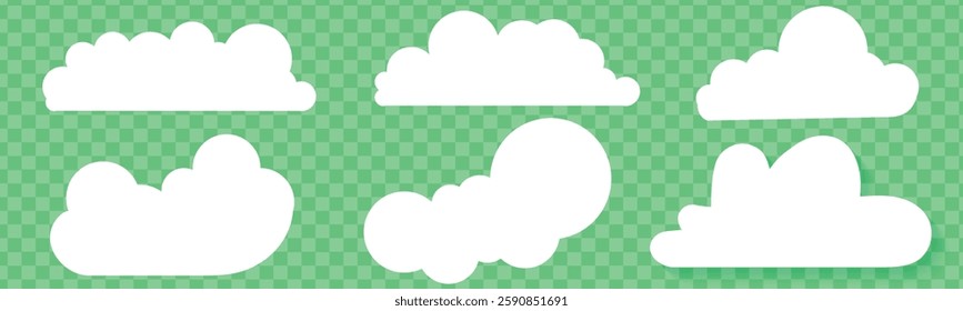 Clouds icon set vector illustrations