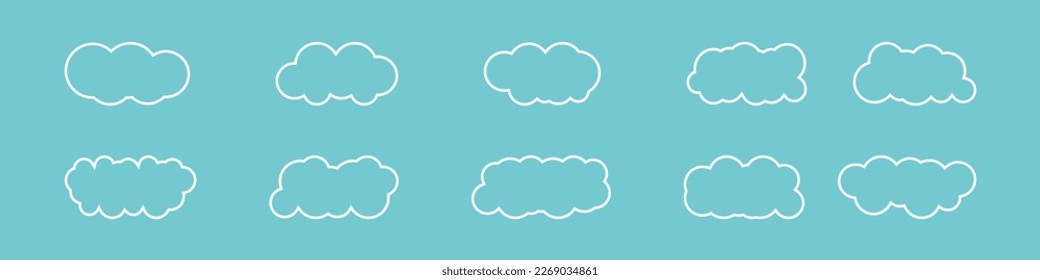 Clouds icon. Sky. Set. Vector illustration.