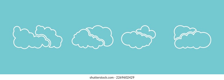 Clouds icon. Sky. Set. Vector illustration.