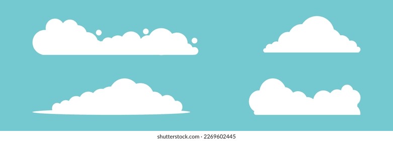 Clouds icon. Sky. Set. Vector illustration.