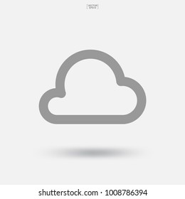 Clouds icon with soft shadow. Vector illustration.