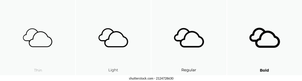 clouds icon. Thin, Light Regular And Bold style design isolated on white background