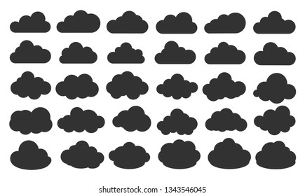 Clouds icon, vector illustration. Cloud symbol or logo, different clouds set