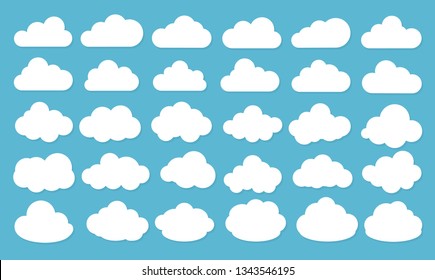 Clouds icon, vector illustration. Cloud symbol or logo, different clouds set