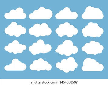 Clouds icon, vector illustration. Cloud symbol or logo, different clouds set