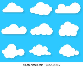 Clouds icon, vector illustration. Cloud symbol or logo, different clouds set