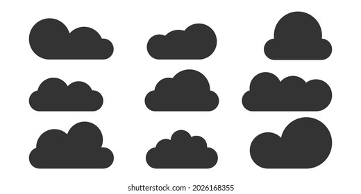 clouds icon, vector illustration, cloud symbol, logo, different clouds set