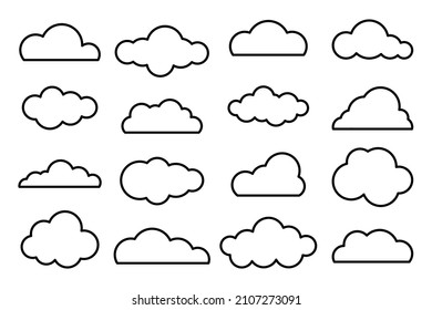 Clouds icon, vector illustration. Cloud symbol or logo, different clouds set