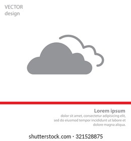 clouds icon, vector illustration. Flat design style