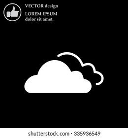 clouds icon, vector illustration. Flat design style