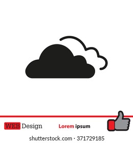 clouds icon, vector illustration. Flat design style