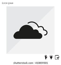 clouds icon, vector illustration. Flat design style